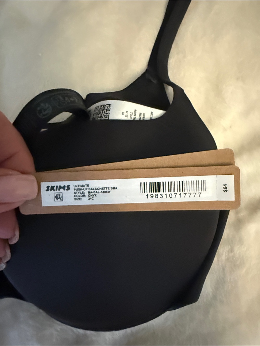 SKIMS Black Smooth Molded Strap Bra Ultimate Push Up Balconette Bra - Picture 2 of 2